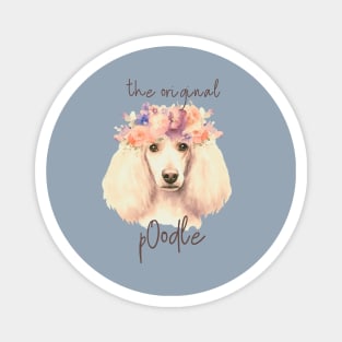 Poodle with flowers Magnet